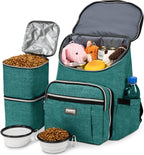 Travel Dog Backpack - Detachable Travel Dog Food Container for Pet Supplies Dog Gear Backpack,Dog Bag for Traveling with 2 Silicone Collapsible Bowls and 2 Food Baskets Grey