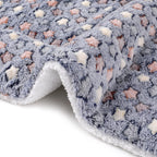 Soft Dog Cat Crate Bed Blanket Reversible Fleece Pet Bed Kennel Pads