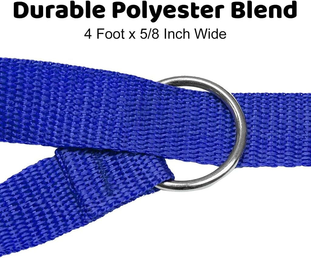 Slip Lead Dog Leash 12 Pack, 4' X 1/2" - Universal Dog Leash with Metal O Ring - Machine Washable for Groomers, Shelters, Rescues, Vets, or Doggy Daycares
