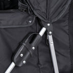 Foldable Dog Stroller 3 Wheels Pet Stroller for Dog / Cat Durable Travel Carrier with Storage Basket - Black