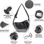 Pet Sling Carrier for Small Dogs Cats,Breathable Mesh Travelling Hand Free Puppy Backpack with Pouch and Adjustable Strap Carrier