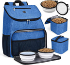 Dog Travel Bag,Airline Approved Pet Supplies Backpack, Dog Travel Backpack with 2 Silicone Collapsible Bowls and 2 Food Baskets.