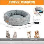 Heated Cat Bed for Indoor Cats, 20’’ Electric Cat Heated Bed Pet Warming Bed For