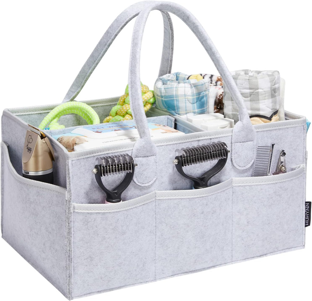 Pet Grooming Tote Bag, Dog Grooming Supplies Organizer Bag, Dog Grooming Bag for Travel Outdoor(Bag ONLY) (Khaki)