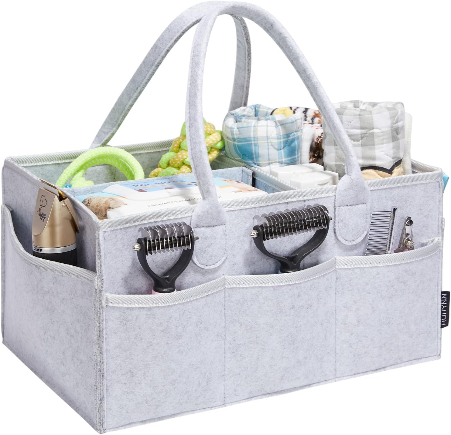 Pet Grooming Tote Bag, Dog Grooming Supplies Organizer Bag, Dog Grooming Bag for Travel Outdoor(Bag ONLY) (Khaki)