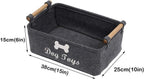 Dog Toys Storage Bins - with Wooden Handle,Decorative Basket Rectangular Soft Felt Storage Bin Organizer Basket Pet Supplies Storage Basket/Bin Kids Toy Chest Storage Trunk(Dog-Grey)